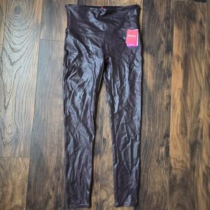 SPANX Faux Leather Leggings in Brown